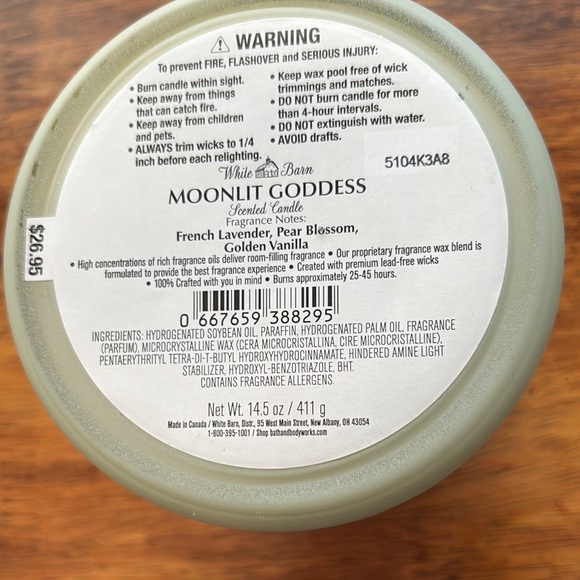 White Barn Nwt “Moonlit Goddess” From The New Fall Scents 3 Wick Candle - Picture 3 of 5